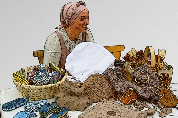 mittelalterliche Handwerksfrau